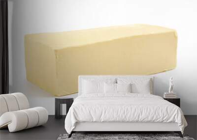 Fresh butter on white background. Dairy product Wall mural