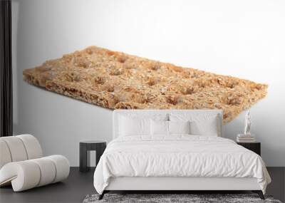 Fresh crunchy rye crispbread isolated on white Wall mural