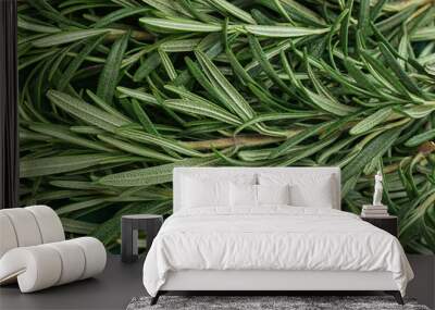 Fresh organic rosemary as background, top view Wall mural