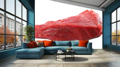 Fresh raw beef cut isolated on white Wall mural