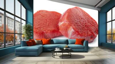 Fresh raw beef cut isolated on white Wall mural