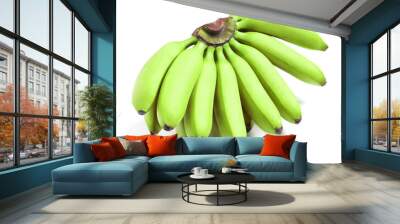 Fresh ripe green bananas isolated on white Wall mural