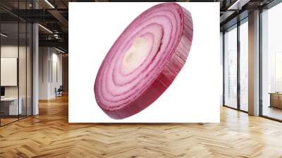 Fresh slice of red onion on white background Wall mural