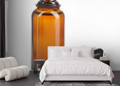 Glass bottle and pipette with tincture isolated on white Wall mural