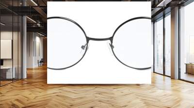 Glasses with black frame isolated on white Wall mural