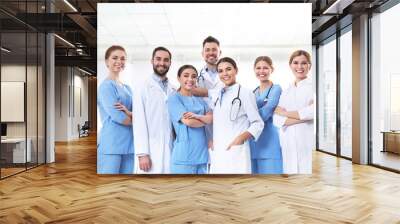 Group of medical doctors at clinic. Unity concept Wall mural