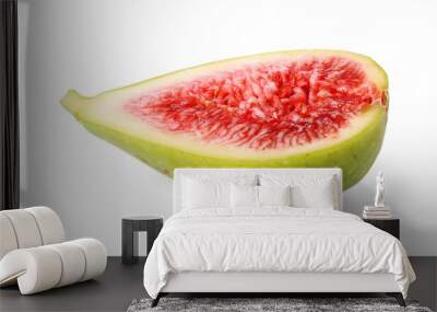 Half of fresh green fig isolated on white Wall mural