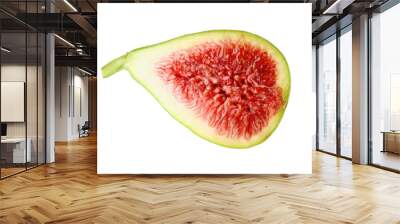 Half of fresh green fig isolated on white Wall mural