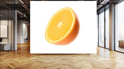 Half of fresh ripe orange isolated on white Wall mural