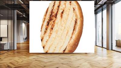 Half of grilled burger bun isolated on white Wall mural