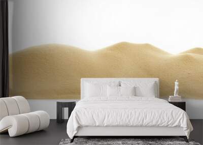 Heap of dry beach sand on white background Wall mural