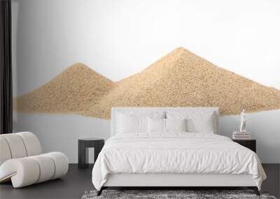 Heaps of beach sand isolated on white Wall mural