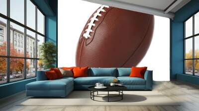 Leather American football ball on white background Wall mural