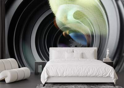 Lens of professional camera, closeup. Photographer's equipment Wall mural