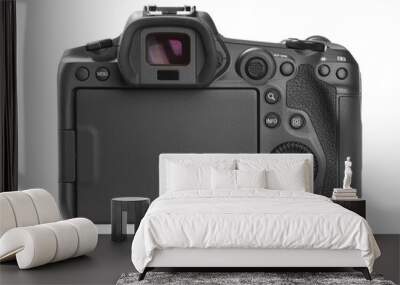 Modern camera isolated on white. Photographer's equipment Wall mural