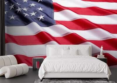 National flag of USA as background, closeup Wall mural