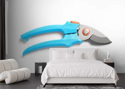 New pruner on white background. Professional gardening tool Wall mural