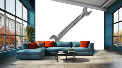 New wrench on white background, top view. Plumber tools Wall mural