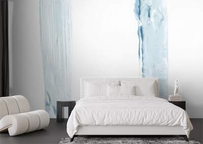 One block of ice isolated on white Wall mural