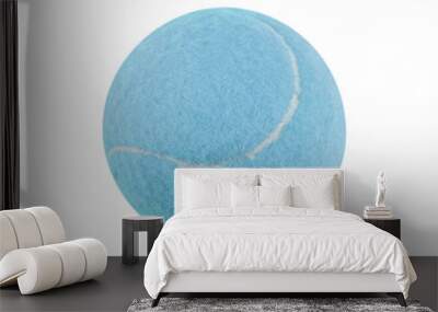 One light blue tennis ball isolated on white Wall mural