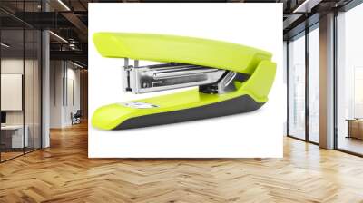 One new light green stapler isolated on white Wall mural