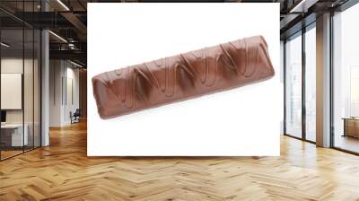 One tasty chocolate bar isolated on white, above view Wall mural