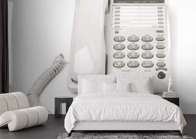 One telephone isolated on white. Modern technology Wall mural