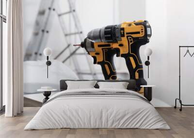 Pair of modern electric power drills indoors Wall mural