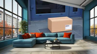 Parcel box on floor near office entrance Wall mural