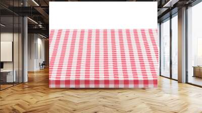 Picnic tablecloth on table against white background Wall mural