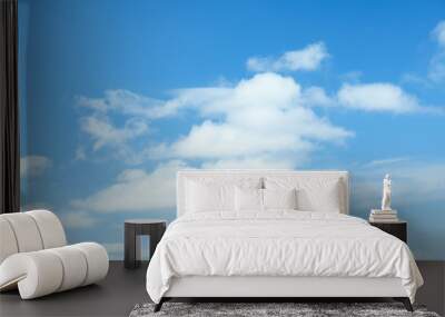 Picturesque view of beautiful blue sky with fluffy white clouds Wall mural