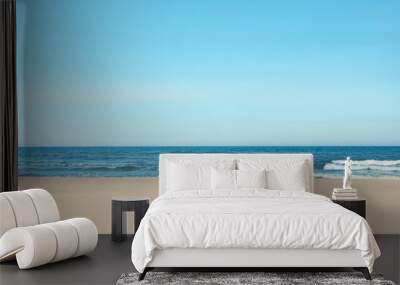 Picturesque view of beautiful sea and sandy beach on sunny day Wall mural