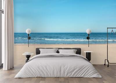 picturesque view of beautiful sea and sandy beach on sunny day Wall mural