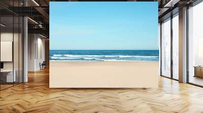 Picturesque view of beautiful sea and sandy beach on sunny day Wall mural