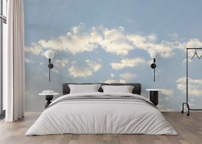 Picturesque view of blue sky with fluffy clouds Wall mural