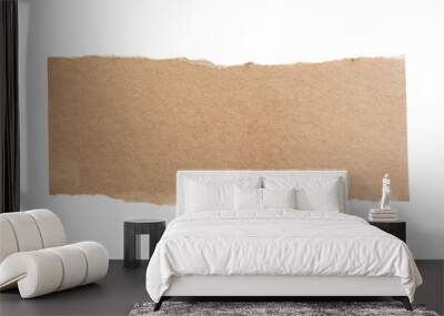 Piece of brown paper isolated on white. Space for text Wall mural