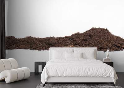 Pile of humus soil isolated on white Wall mural