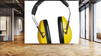 Protective headphones isolated on white. Safety equipment Wall mural