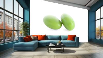 Raw green edamame soybeans isolated on white Wall mural