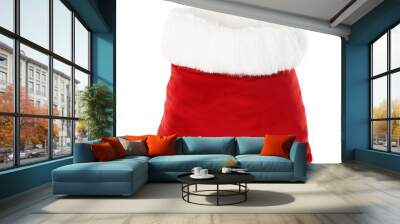 Red Santa Claus bag isolated on white Wall mural