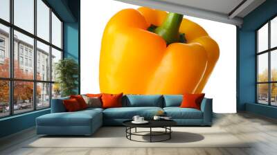 Ripe yellow bell pepper isolated on white Wall mural