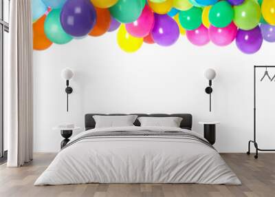 Set of different color balloons on white background. Banner design Wall mural