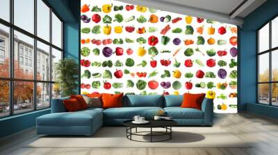 Set of fresh ripe vegetables on white background. Banner design Wall mural