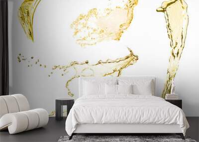 Set of oil splashes on white background Wall mural