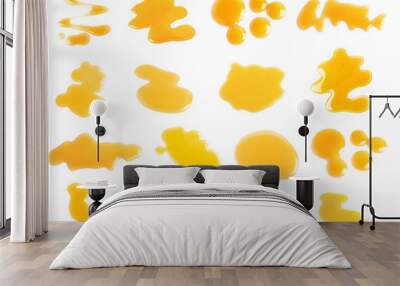 Set of organic delicious honey on white background Wall mural