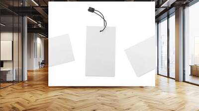 Set with blank tags on white background, top view. Banner design Wall mural