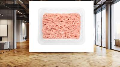 Set with fresh raw chicken minced meat on white background. Banner design Wall mural