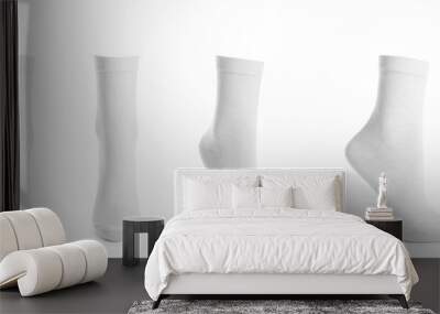 Set with socks on white background. Banner design Wall mural