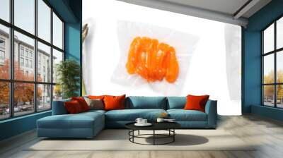 Set with vacuum packs with different products on white background, top view. Banner design Wall mural