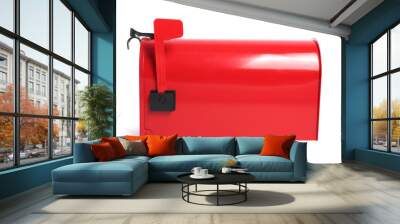 Shiny red letter box on white background Wall mural